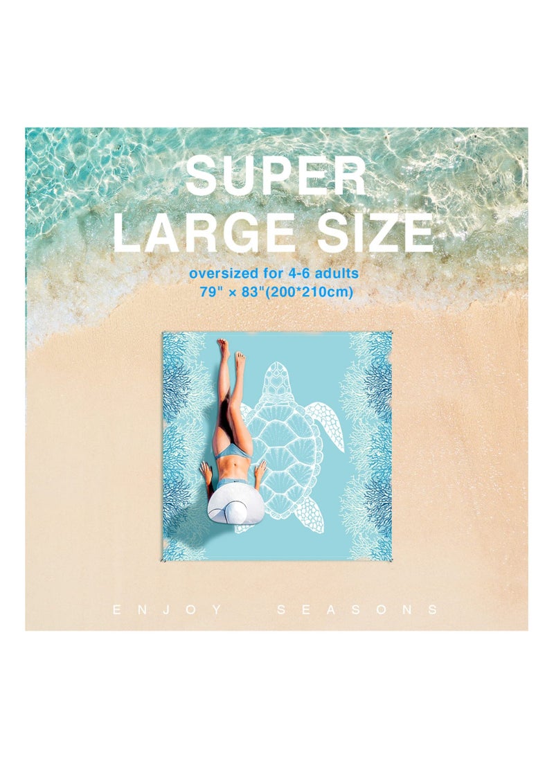 Beach Blanket Sandproof Large Beach Mat 79x 83 4-6 Adults Oversized Lightweight Sand Free Beach Mat Waterproof Beach Blanket Portable Outdoor Camping Blankets for Travel, Camping, Hiking - Image 2