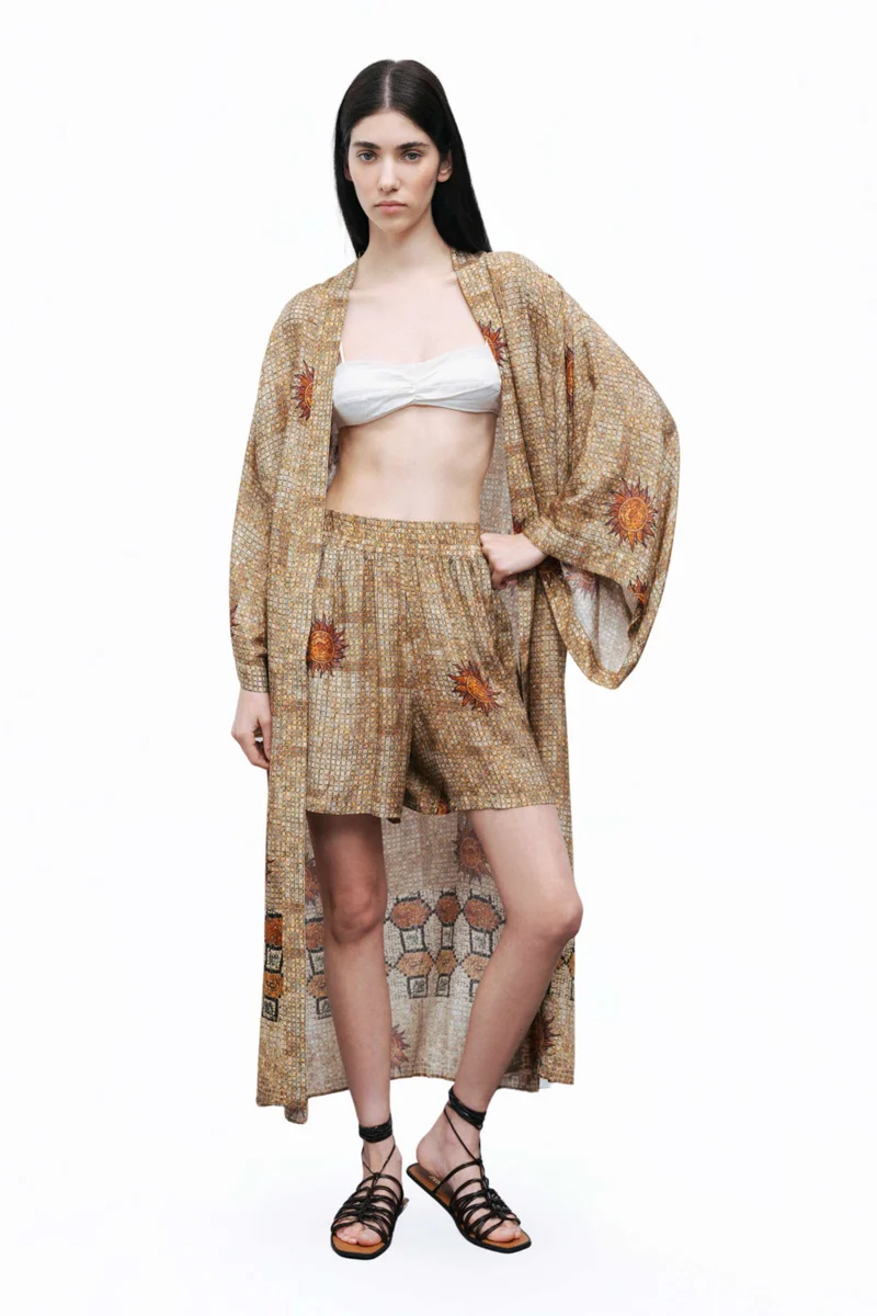 Nocturne Mosaic Patterned Kimono