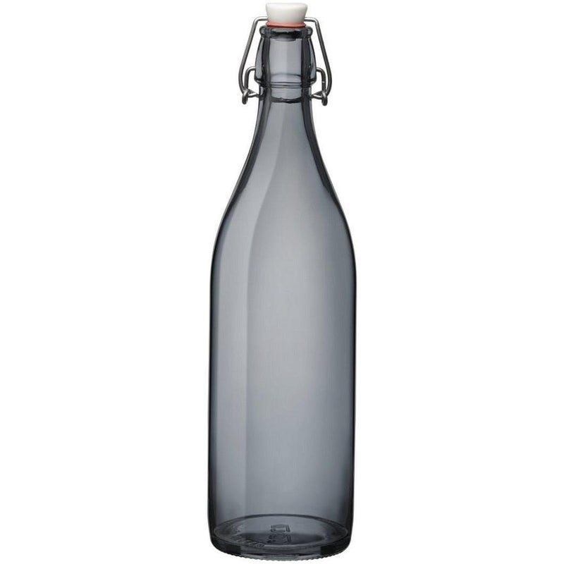 Bormioli Rocco Giara Glass Bottle with Airtight Clamp Lid, 33.75 oz - BPA-Free Bottle for Infused Drinks, Juices, Dressings, Decorative Glass Storage, Leakproof Glassware - Made in Italy (Gray) - Image 5