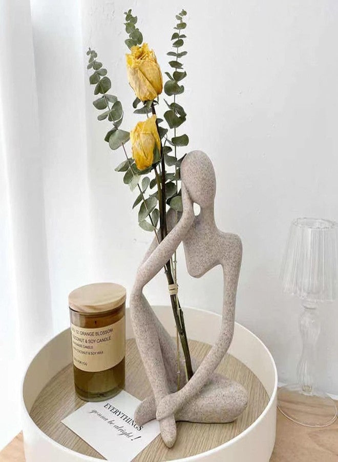 Judee Human Statue Bookshelf Decor Ceramic Thinker Sandstone Resin Thinker Style Abstract Sculpture Statue Figure Craft Art for Bookcase Shelf Counter Coffee Table Decor - Image 4