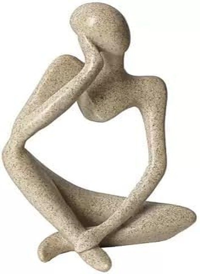 Judee Human Statue Bookshelf Decor Ceramic Thinker Sandstone Resin Thinker Style Abstract Sculpture Statue Figure Craft Art for Bookcase Shelf Counter Coffee Table Decor - Image 1