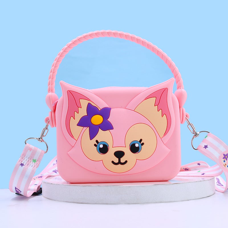 Cute Kuromi Silicone Coin Purse Cartoon Shoulder Bag Lina Portable (Pink)