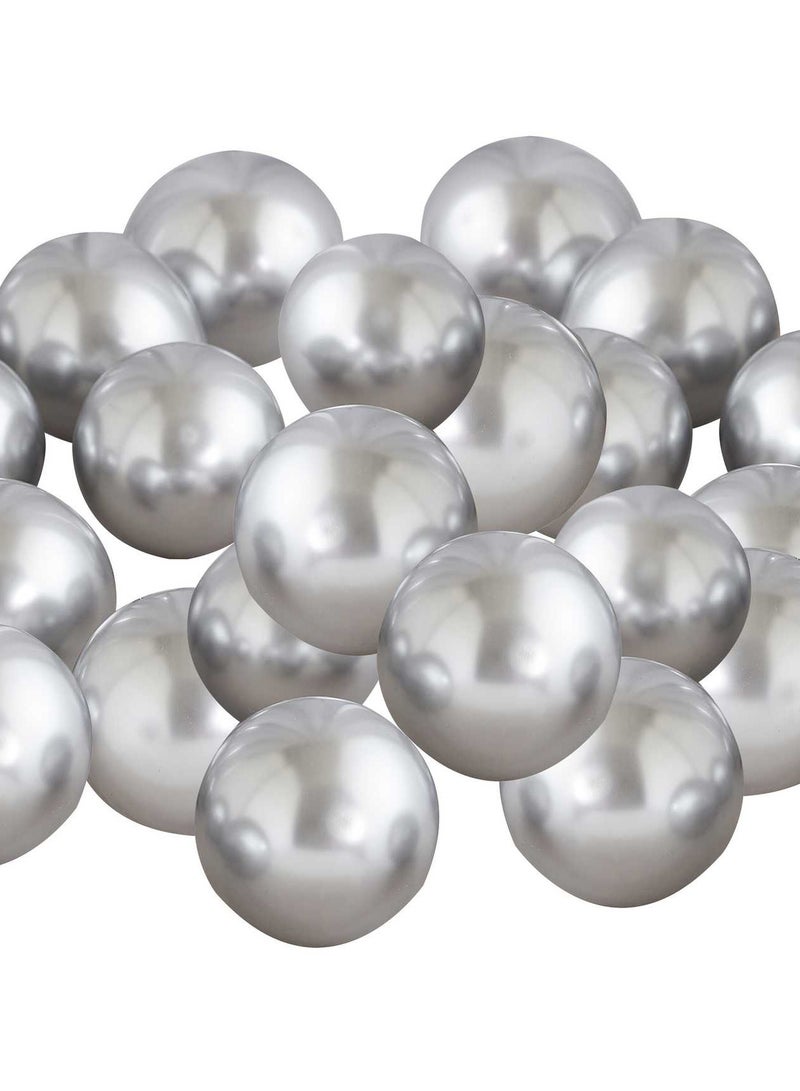 Ginger Ray Silver Chrome Balloon Pack - 5 inch - Image 2