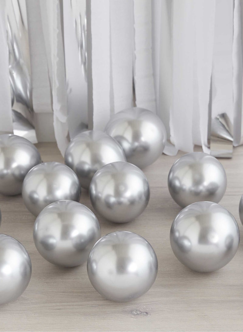 Ginger Ray Silver Chrome Balloon Pack - 5 inch - Image 1