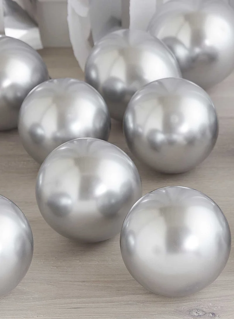 جينجر راي Silver Chrome Balloon Pack - 5 inch