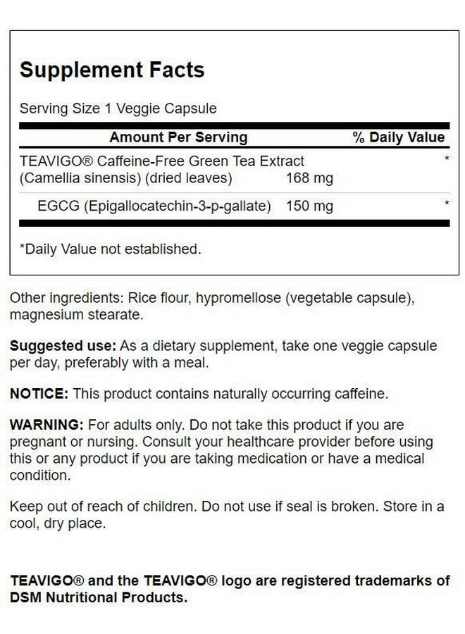 Swanson TEAVIGO GRN Tea 150MG EGCG 30VEG Cap - Image 2
