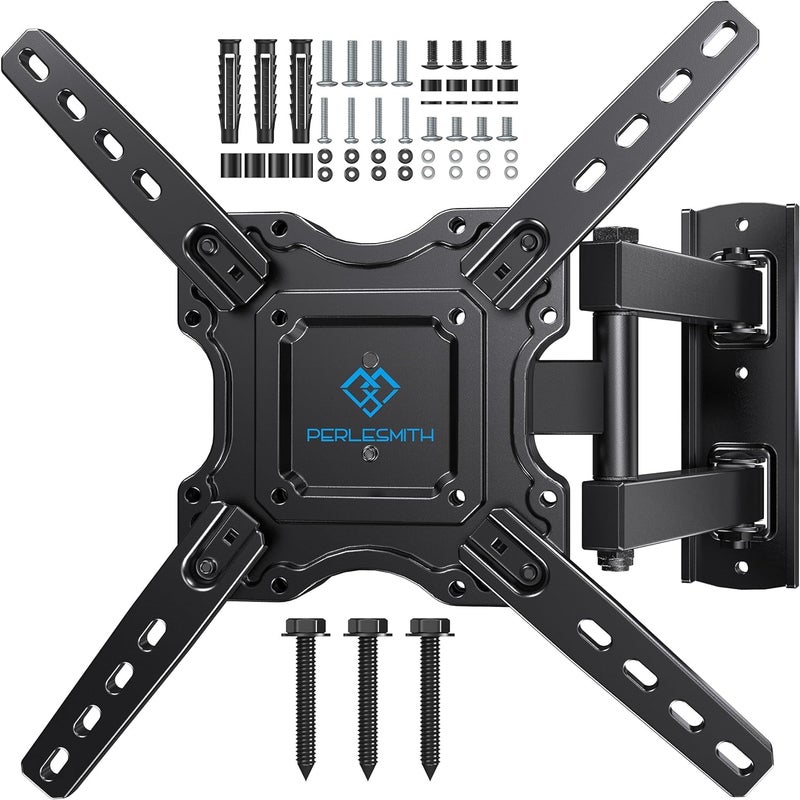 PERLESMITH Tilting Tilt Adjustable Ultra-Thin Extendable TV Wall Mount for 32-55 Inch LED LCD and Curved Screens, Maximum Capacity 40 kg, Max VESA 400 x 400 mm - Image 1