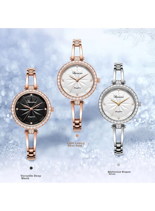 Rossini Women's Bracelet Watch Small Simple Quartz Diamond Ladies National Watch Christmas Valentine's Birthday Gift - Image 3