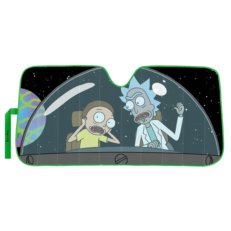 Plasticolor 003955W01 Warner Bros Rick and Morty Accordion Sunshade Silver