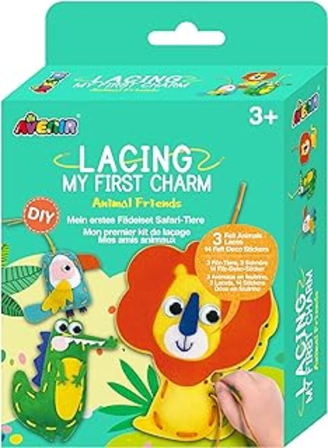 Avenir CH211796 My First Lacing Kit | Animal Friends | Improve Sewing and Stitching Skills | Creative Fun for Kids 3+, Multi Colours