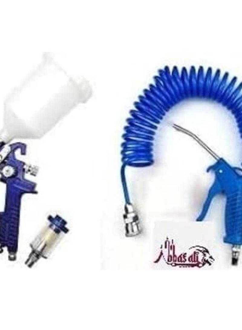 عباسلي خزان علوي من مادة PVC مع فلتر طلاء ومسدس منفضة هواء مع خرطوم 10 متر للتنظيف والطلاء - Image 2