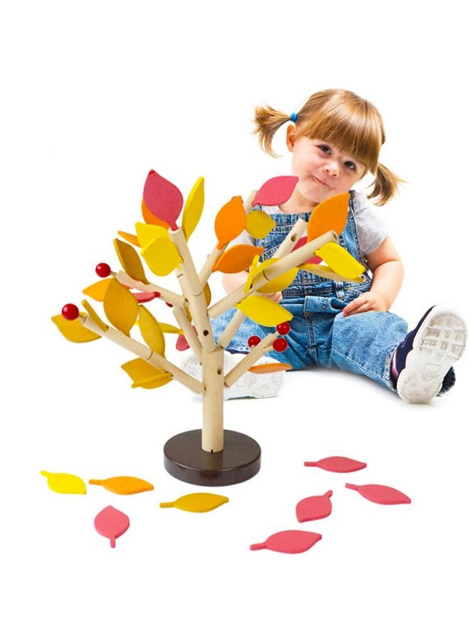 Carykon Early Childhood Education Building Blocks Wooden Assembling Tree Combination Boys And Girls Diy Disassembly Combination Puzzles Educational Toys Home Office Decoration(Yellow)  - Image 2