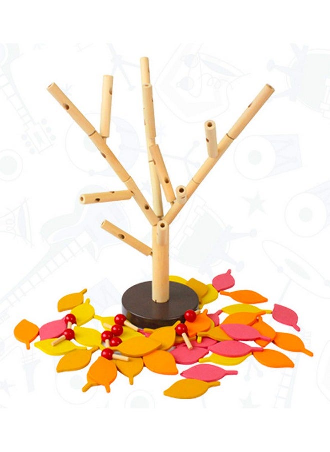 Carykon Early Childhood Education Building Blocks Wooden Assembling Tree Combination Boys And Girls Diy Disassembly Combination Puzzles Educational Toys Home Office Decoration(Yellow)  - Image 4