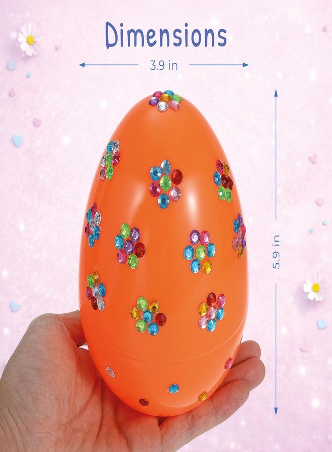 Festicy XXL Fillable Plastic Easter Eggs with Stickers | 12-Pack Large 3.9 x 5.9 in | Colorful Decorative Eggs for Indoor and Outdoor Décor & Egg Hunts - Image 4