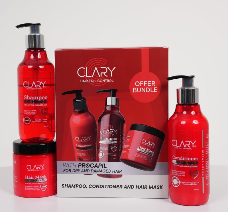 Clary shampoo and Conditioner and Hair mask Jar Offer Pack - Image 3