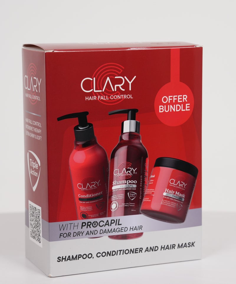 Clary shampoo and Conditioner and Hair mask Jar Offer Pack - Image 1