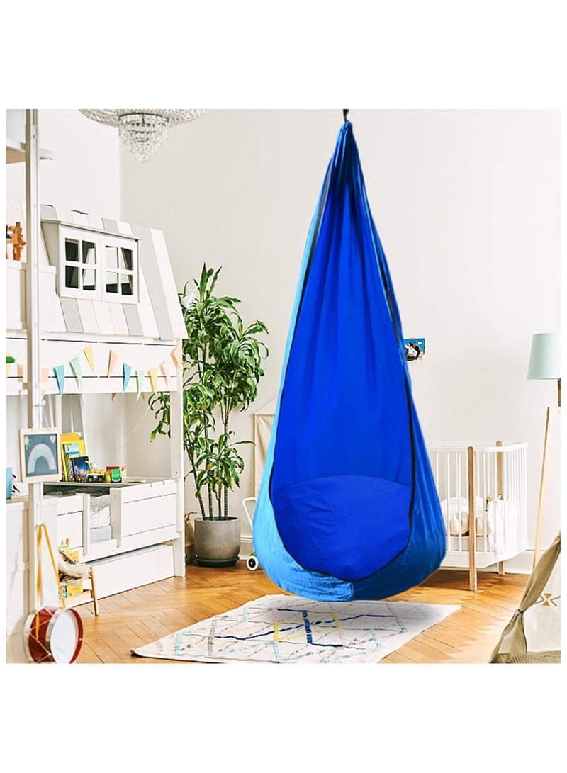 Kids Pod Swing Seat Hanging Hammock Chair Indoor Outdoor Portable Swing for Kids Sensory Swing Chair with Inflatable Pillow Holds up to 300LBS - Image 2