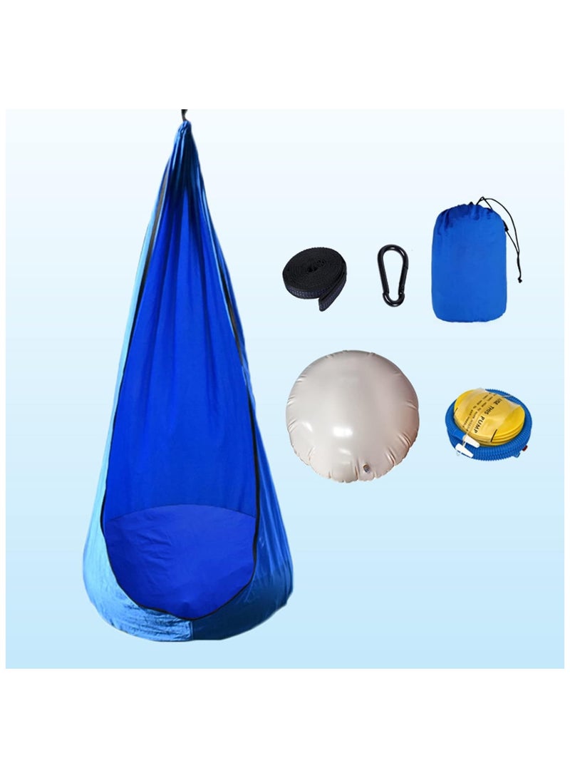 Kids Pod Swing Seat Hanging Hammock Chair Indoor Outdoor Portable Swing for Kids Sensory Swing Chair with Inflatable Pillow Holds up to 300LBS - Image 4