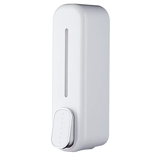 BATH GURU ABS Wall Mounted Soap Shampoo Conditioner Handwash Gel Liquid Soap Sanitizer Dispenser for Bathroom Basin Kitchen Sinks (350 Ml, White) - Image 1