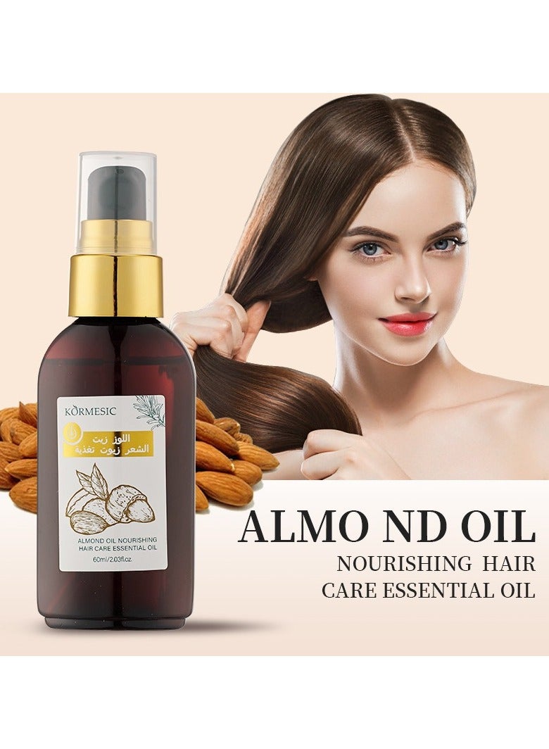 Kormesic زيت اللوز مصل الشعر-60 مل تغذية وإصلاح مصل الشعر - Image 4