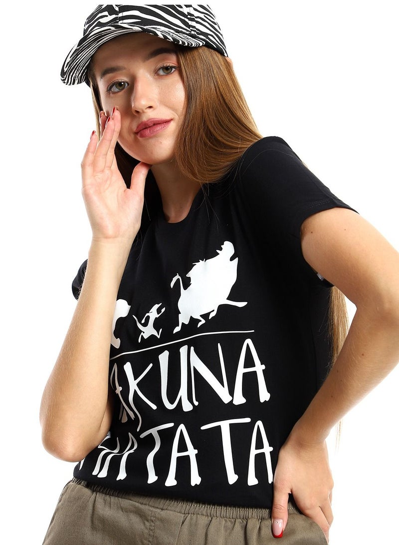 Mesery Cotton Printed T-Shirt For Women  - Image 4
