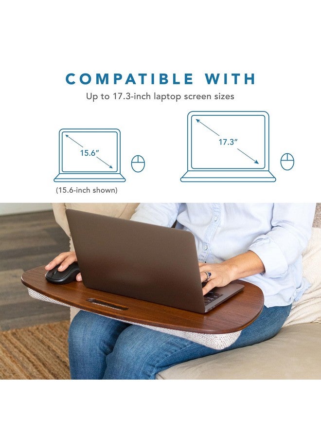 لابجير طاولة لاب جير كبيرة جدًا من الخيزران - كستنائي - تناسب أجهزة الكمبيوتر المحمولة حتى 17.3 بوصة - رقم الطراز 91692 - Image 2