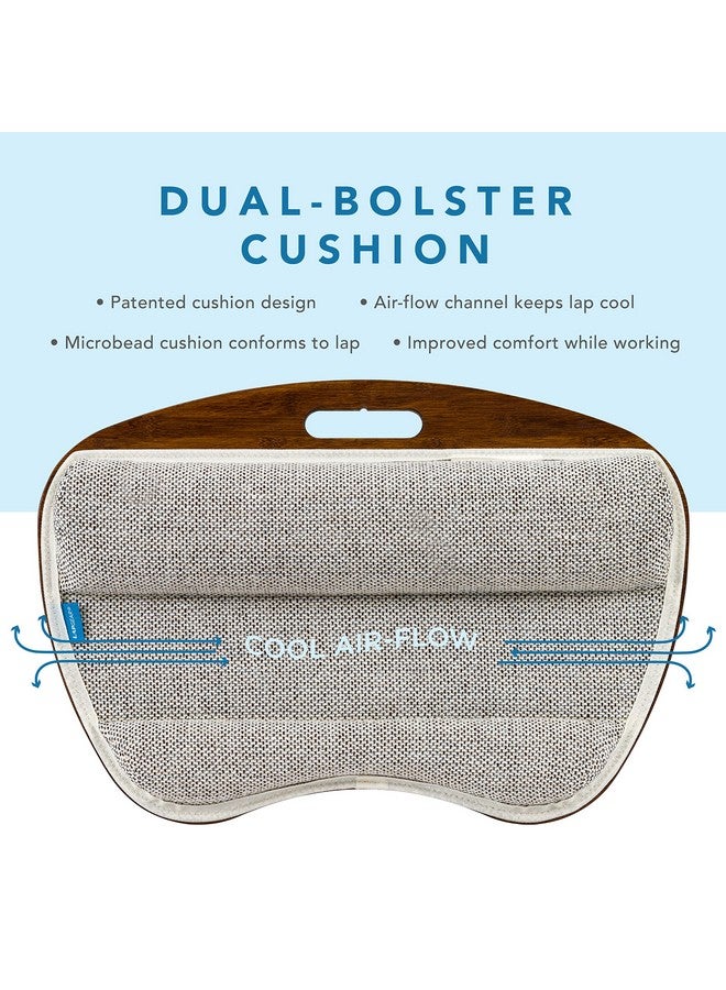 لابجير طاولة لاب جير كبيرة جدًا من الخيزران - كستنائي - تناسب أجهزة الكمبيوتر المحمولة حتى 17.3 بوصة - رقم الطراز 91692 - Image 4