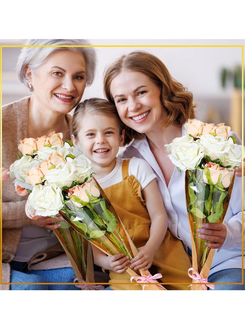 ZVEV Flower Bouquet Wrapping Paper, 50 Pcs Flower Rose Sleeves Bulk , Flower Bags for Bridal, Shower Wedding, Graduation, Anniversary Birthday (40x 12CM) - Image 2