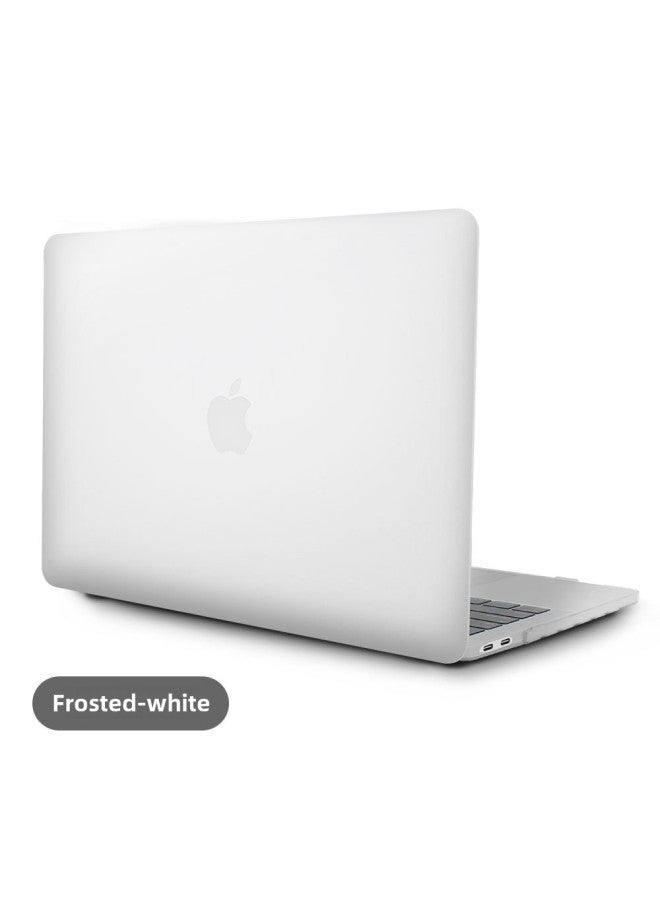 For M4 Apple Laptop Protective Case Frosted Crystal Case Macbookair Protective Case-Color:(Plane) Matte Transparent White-Applicable Model:M4pro14（A3112/A3185/A3401/A2992/A2918/A2779/A2442） - Image 1
