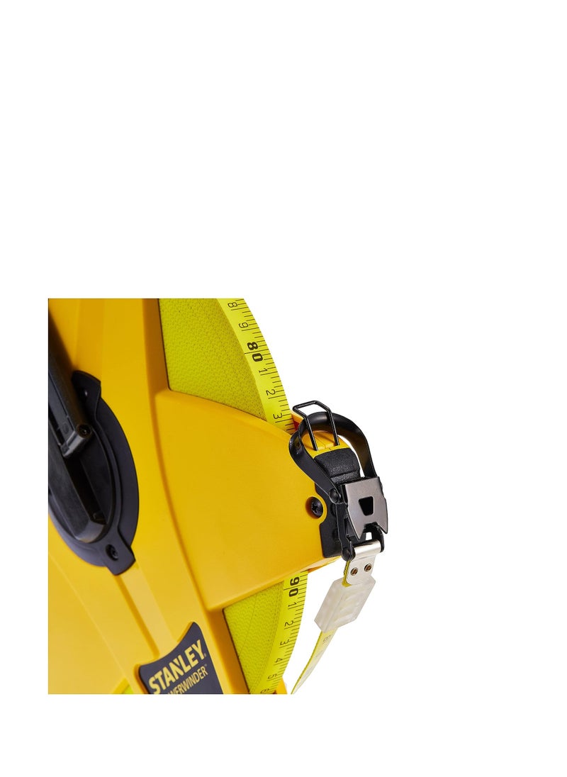 Stanley Measures 100m x 13mm Power winder Fiberglass Tape  - Image 4