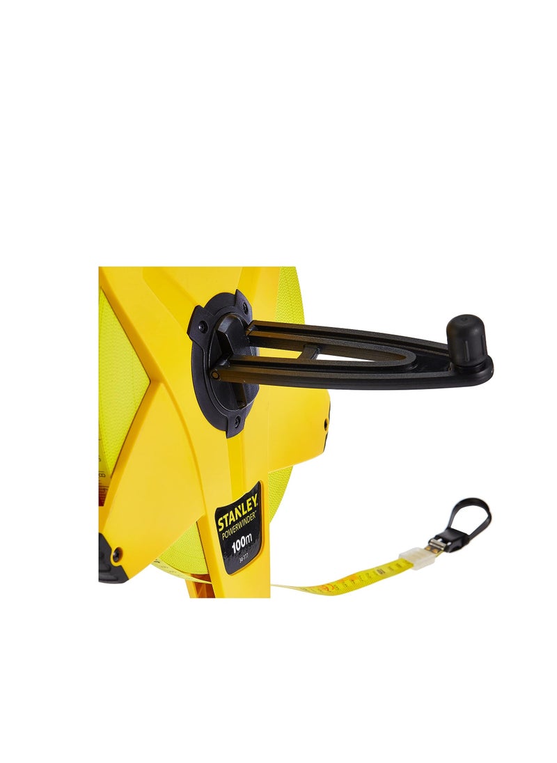 Stanley Measures 100m x 13mm Power winder Fiberglass Tape  - Image 3