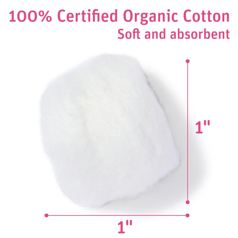 Simply Soft Premium Organic Cotton Balls, 600 Count (3 Bags) 100% Pure Cotton, Certified Organic, Hypoallergenic, Large, Soft & Absorbent for Beauty, Cosmetics, Skin Care, Lint Free - Image 2