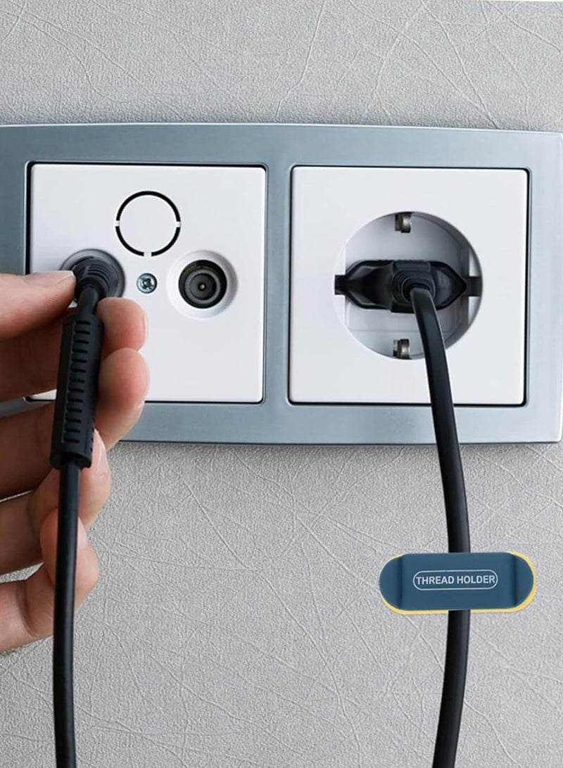 MAGIC VAULT منظم كابلات متعدد الاستخدامات - 4 حوامل لاصقة للجدران ومشابك إدارة الأسلاك للمنزل والمكتب والمطبخ والحمام - مشابك تنظيم الكابلات للهاتف وUSB وكابلات المكتب - Image 2