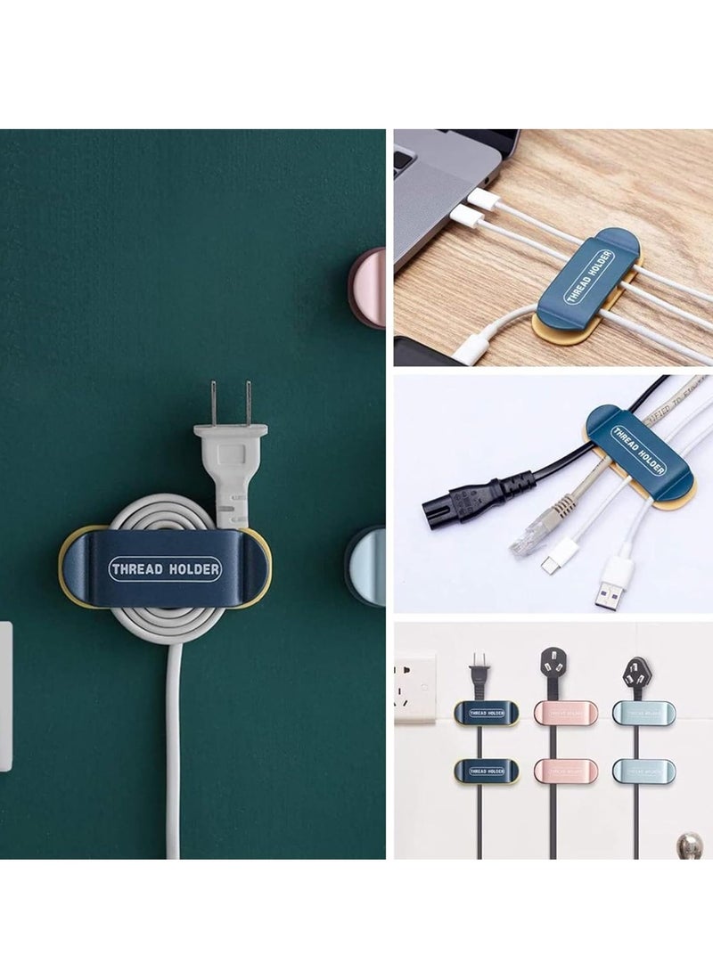 MAGIC VAULT منظم كابلات متعدد الاستخدامات - 4 حوامل لاصقة للجدران ومشابك إدارة الأسلاك للمنزل والمكتب والمطبخ والحمام - مشابك تنظيم الكابلات للهاتف وUSB وكابلات المكتب - Image 3