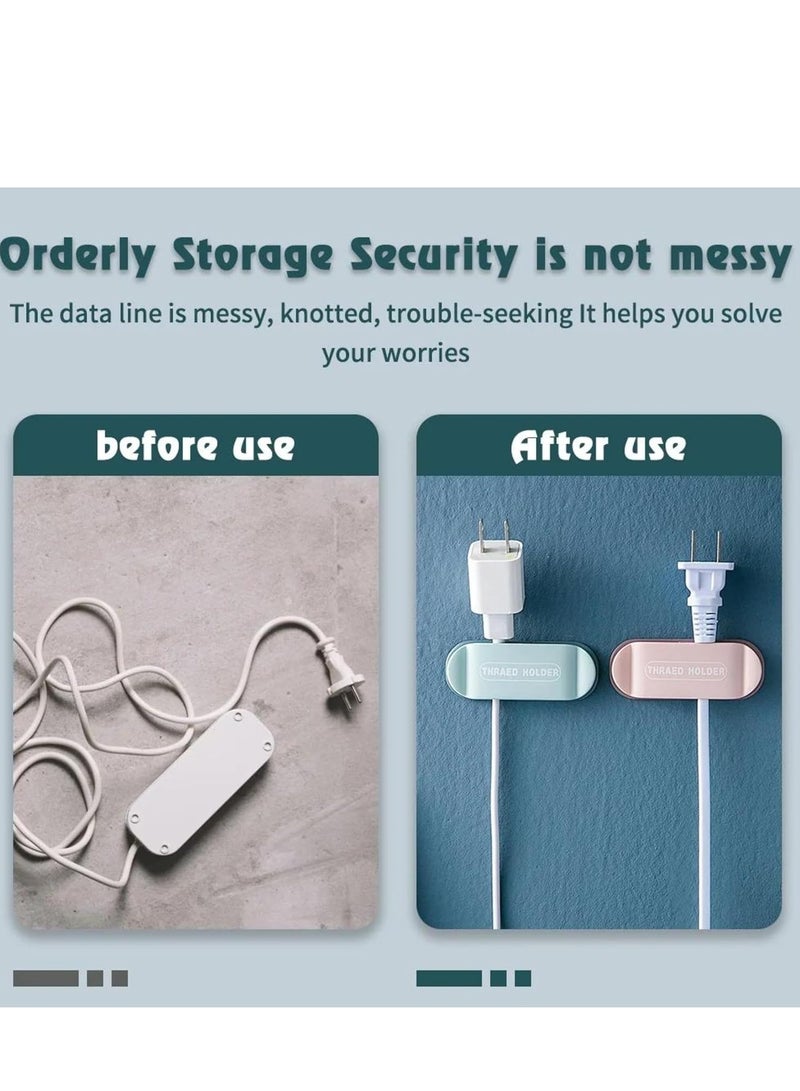 MAGIC VAULT منظم كابلات متعدد الاستخدامات - 4 حوامل لاصقة للجدران ومشابك إدارة الأسلاك للمنزل والمكتب والمطبخ والحمام - مشابك تنظيم الكابلات للهاتف وUSB وكابلات المكتب - Image 4