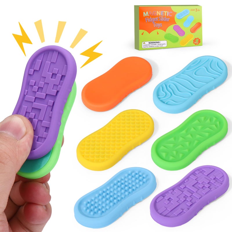 بوسوها Busoha Silicone Magnetic Fidget Slider Toys - تخفيف القلق الحجري الحجري ألعاب السفر لتهدئة التوحد الإجهاد وهدايا اضطراب فرط الحركة ونقص الانتباه للرجال البالغين الفتيات الفتيات - Image 1