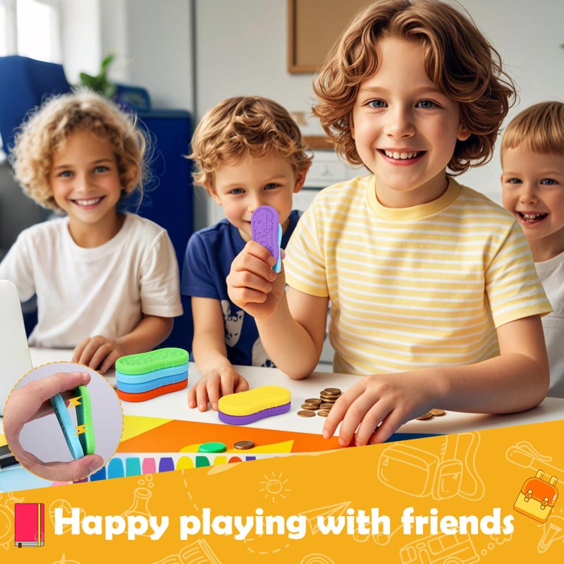 بوسوها Busoha Silicone Magnetic Fidget Slider Toys - تخفيف القلق الحجري الحجري ألعاب السفر لتهدئة التوحد الإجهاد وهدايا اضطراب فرط الحركة ونقص الانتباه للرجال البالغين الفتيات الفتيات - Image 4