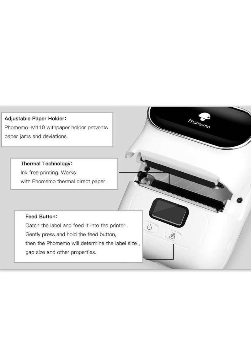 تنطبق طابعة الملصقات الحرارية المحمولة Phomemo M110 التي تعمل بتقنية Bluetooth على وضع العلامات على كابل مكتب الشحن والباركود بالتجزئة والمزيد - pzsku/Z9DB6BA5A33EF11654397Z/45/_/1704190949/5133fcda-7877-41a8-86d3-9fa3a2d994a5
