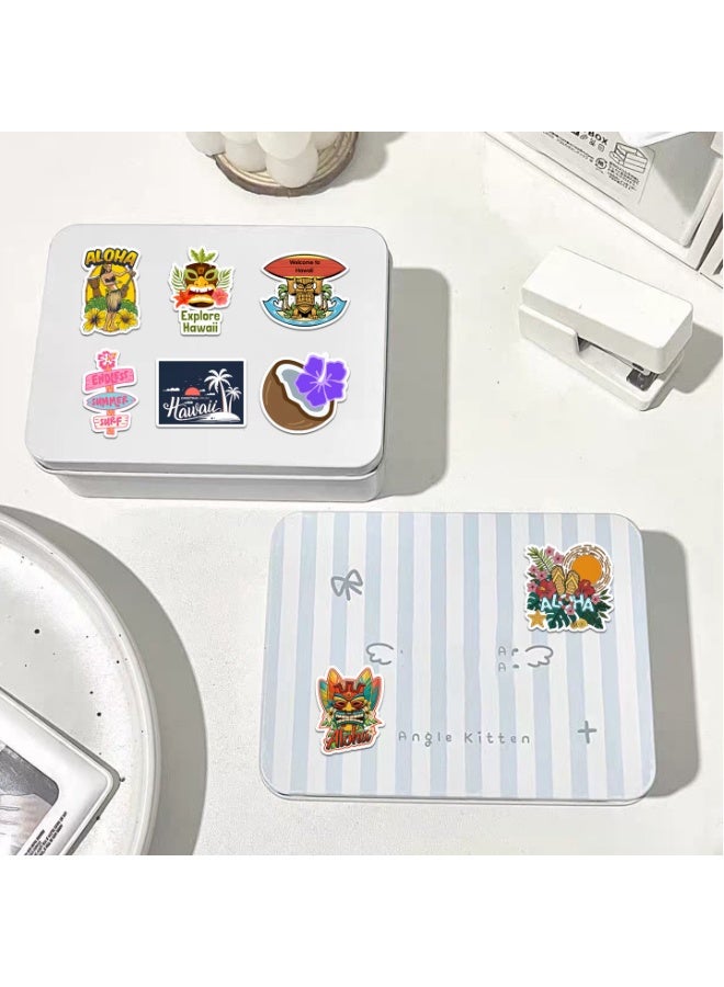 50 Pcs Summer Beach Stickers Pack Hawaii Graffiti Vinyl Stickers for Scrapbook Journaling Laptop Bumper Skateboard Water Bottles Computer Phone Hard hat - Image 3