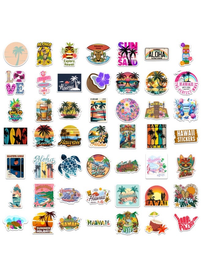 50 Pcs Summer Beach Stickers Pack Hawaii Graffiti Vinyl Stickers for Scrapbook Journaling Laptop Bumper Skateboard Water Bottles Computer Phone Hard hat - Image 4