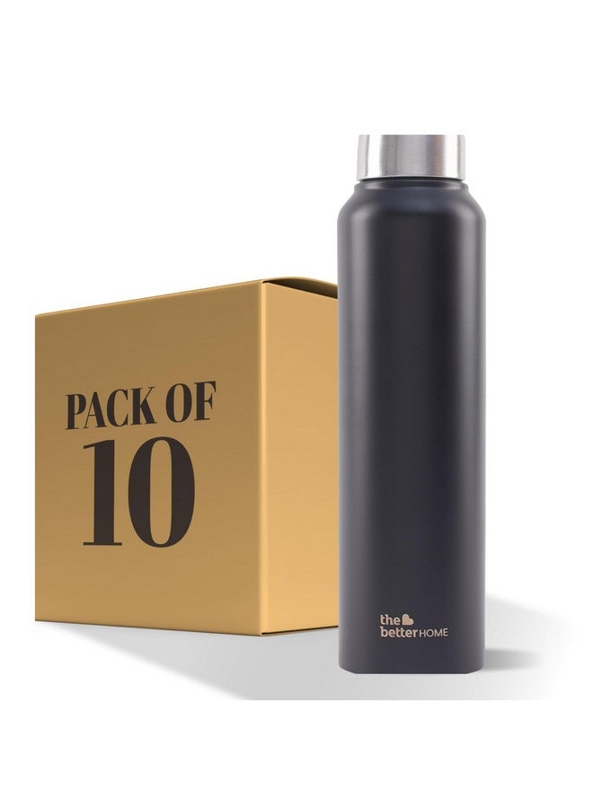 The Better Home 1000 Stainless Steel Water Bottle 1 Litre | Rust-Proof, Lightweight, Leak-Proof & Durable | Eco-Friendly, Non-Toxic & BPA Free Water Bottles 1+ Litre | Black (Pack of 1) - Image 1