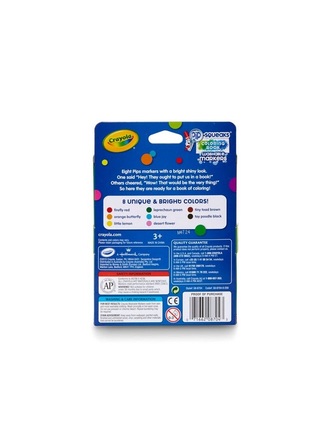 Crayola أقلام ماركر قابلة للغسل من كرايولا بيب سكوكس، أقلام صغيرة بألوان كلاسيكية، 8 قطع - Image 5