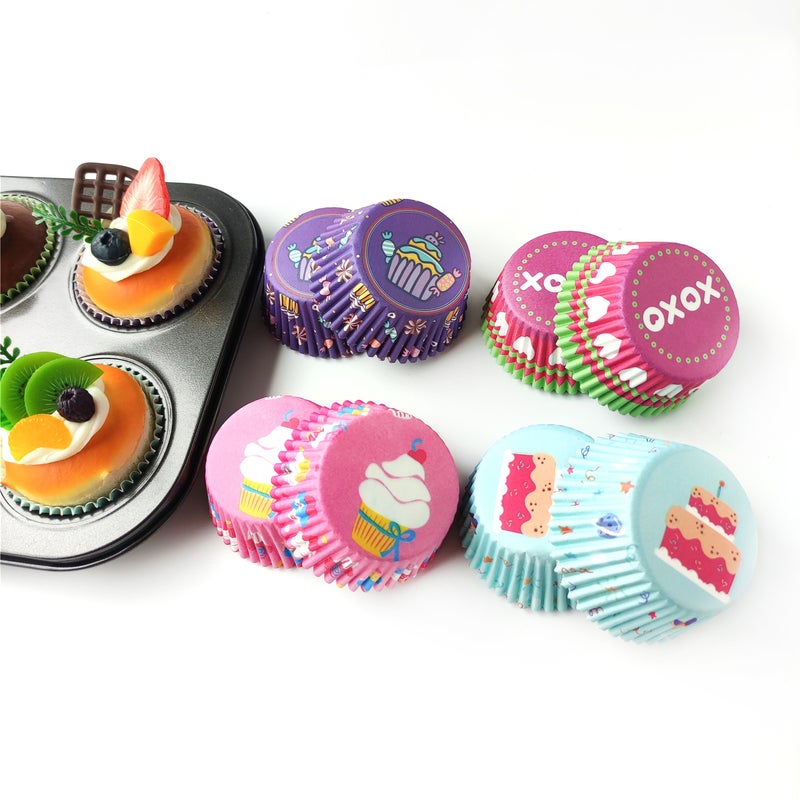 100/200 Boxes Of Cake Paper Liners, Cupcake Baking Cups, Printed Snow Pastry Packaging Paper, Food Paper Liners - Image 4