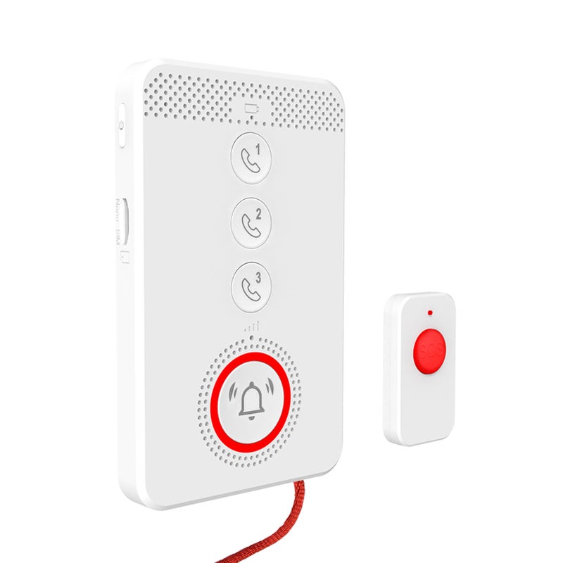Wireless Caregiver Pager Elderly Calling System SOS Emergency Button Alert 4G Voice Distress Alarm Two-way Intercom Phone Notification Portable One-click Caller Alarm for Fall Prevention and Elderly Assistance - Image 3
