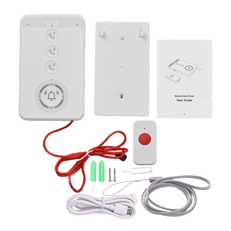 Wireless Caregiver Pager Elderly Calling System SOS Emergency Button Alert 4G Voice Distress Alarm Two-way Intercom Phone Notification Portable One-click Caller Alarm for Fall Prevention and Elderly Assistance - Image 2