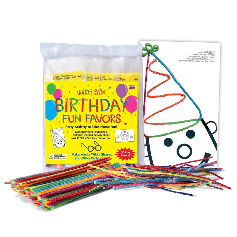 WikkiStix Wikki Stix Birthday Fun Favors â€“ Made in USA | Creative Arts & Crafts for Kids | Party Favors, Goodie Bag Stuffers, Pinata Fillers, Birthday Games | Mess-Free, Non-Candy Alternative - Image 1