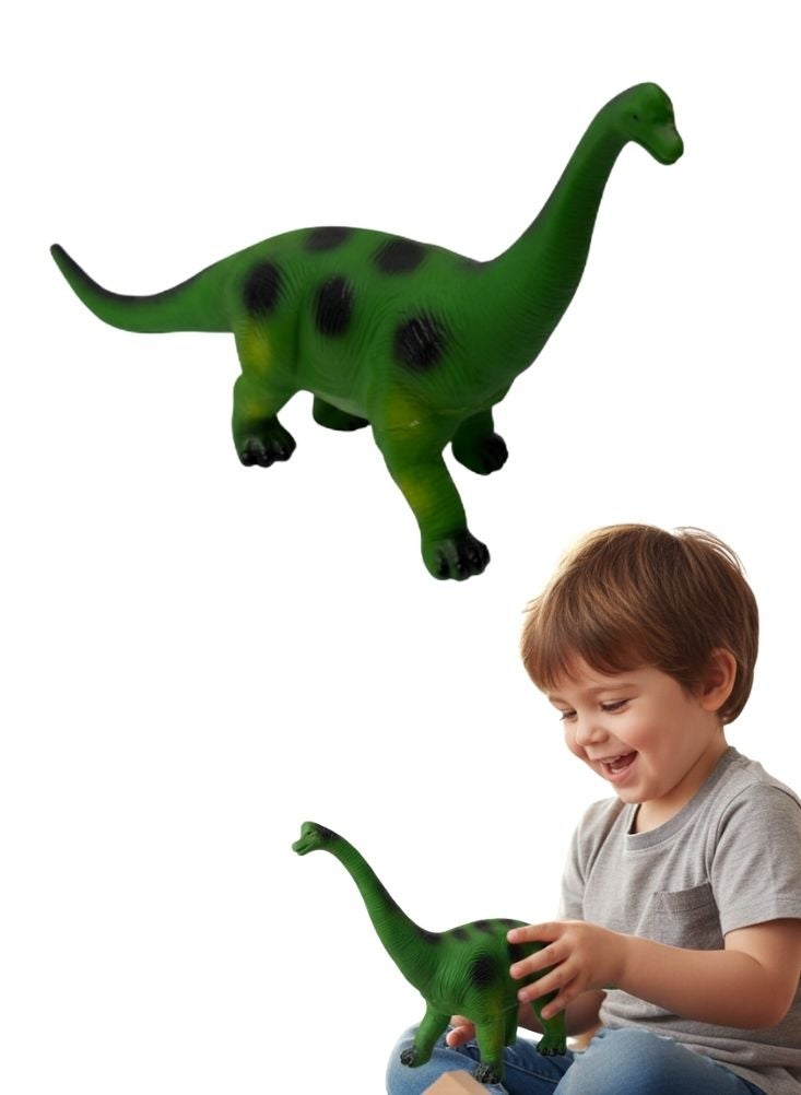 بريميم مجسم ديناصور براكيوصور أخضر برقبة طويلة - نموذج ديناصور تعليمي كبير الحجم للأطفال، لعبة حيوان بلاستيكية آمنة ومتينة للعب التخيلي والتعلم المبكر - Image 1