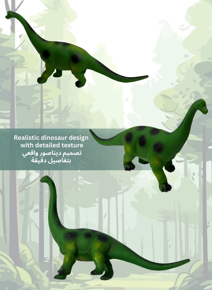 بريميم مجسم ديناصور براكيوصور أخضر برقبة طويلة - نموذج ديناصور تعليمي كبير الحجم للأطفال، لعبة حيوان بلاستيكية آمنة ومتينة للعب التخيلي والتعلم المبكر - Image 4