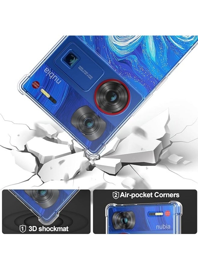 Clear Case Compatible with ZTE Nubia Z60 Ultra 5G, Slim Fit TPU Transparent Soft Back Cover with 4 Corner Shockproof Airbag and Camera Lens Protection - Image 4