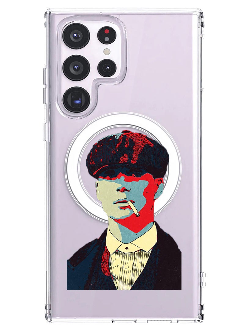 Theodor Magnetic Case for Samsung Galaxy S23 Ultra 6.8-inch Compatible with MagSafe Wireless Charging, Shockproof Phone Bumper Cover Peaky Blinder - Image 1